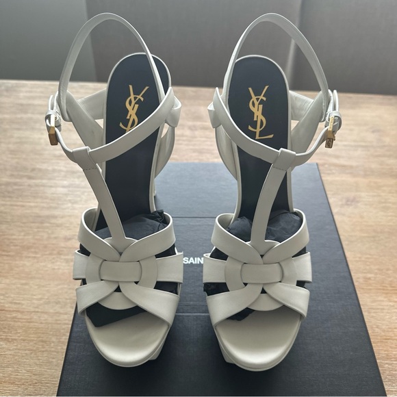 Saint Laurent White 105mm Platform Tributes 42 - Picture 2 of 7